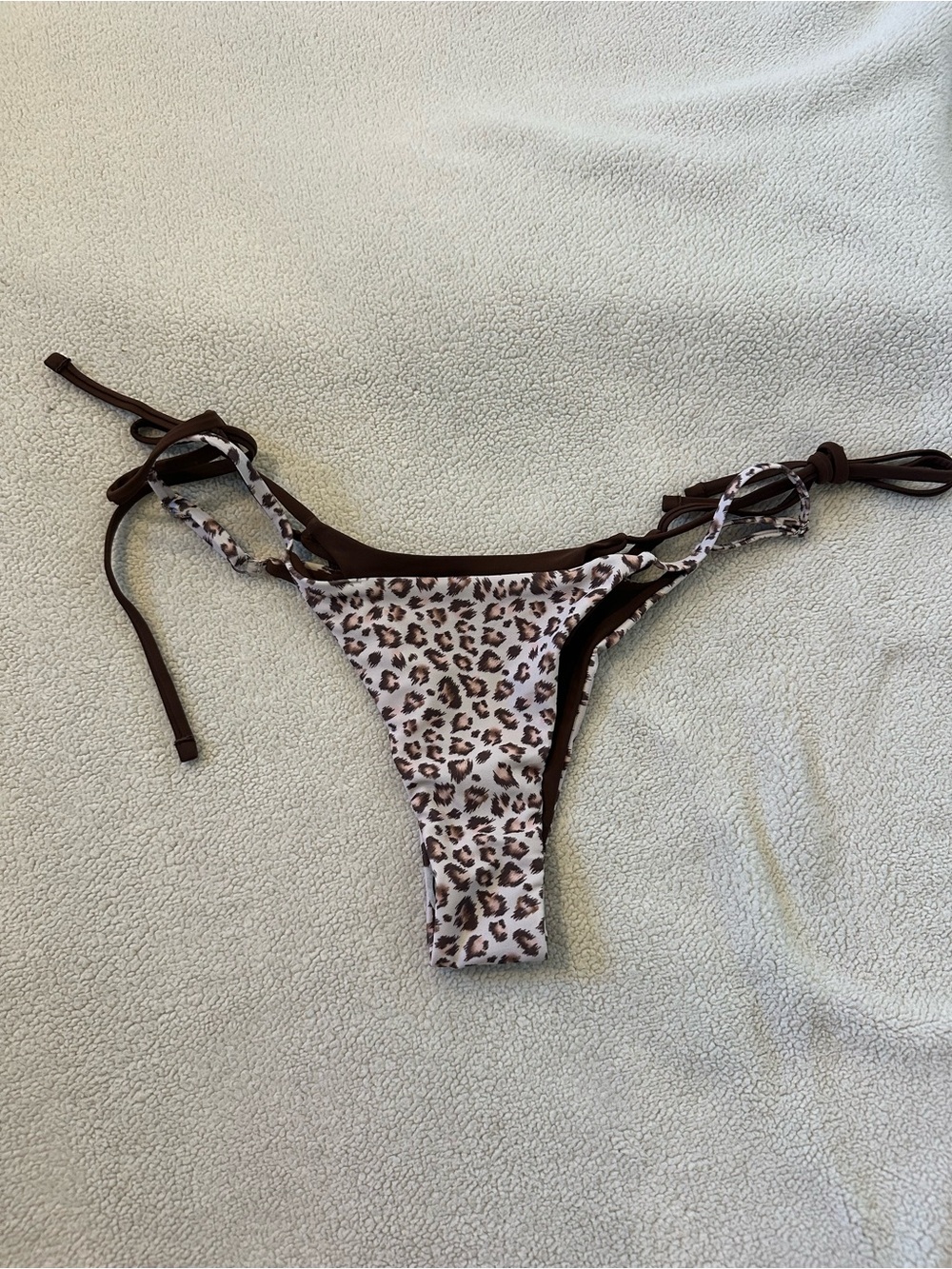 Seamolly Leopard Reversible Tie Side Cheeky Bikini Bottoms Size M